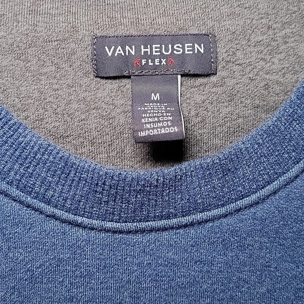 Van‎ Heusen Flex Men's Crewneck Sweatsirt- Blue Medium